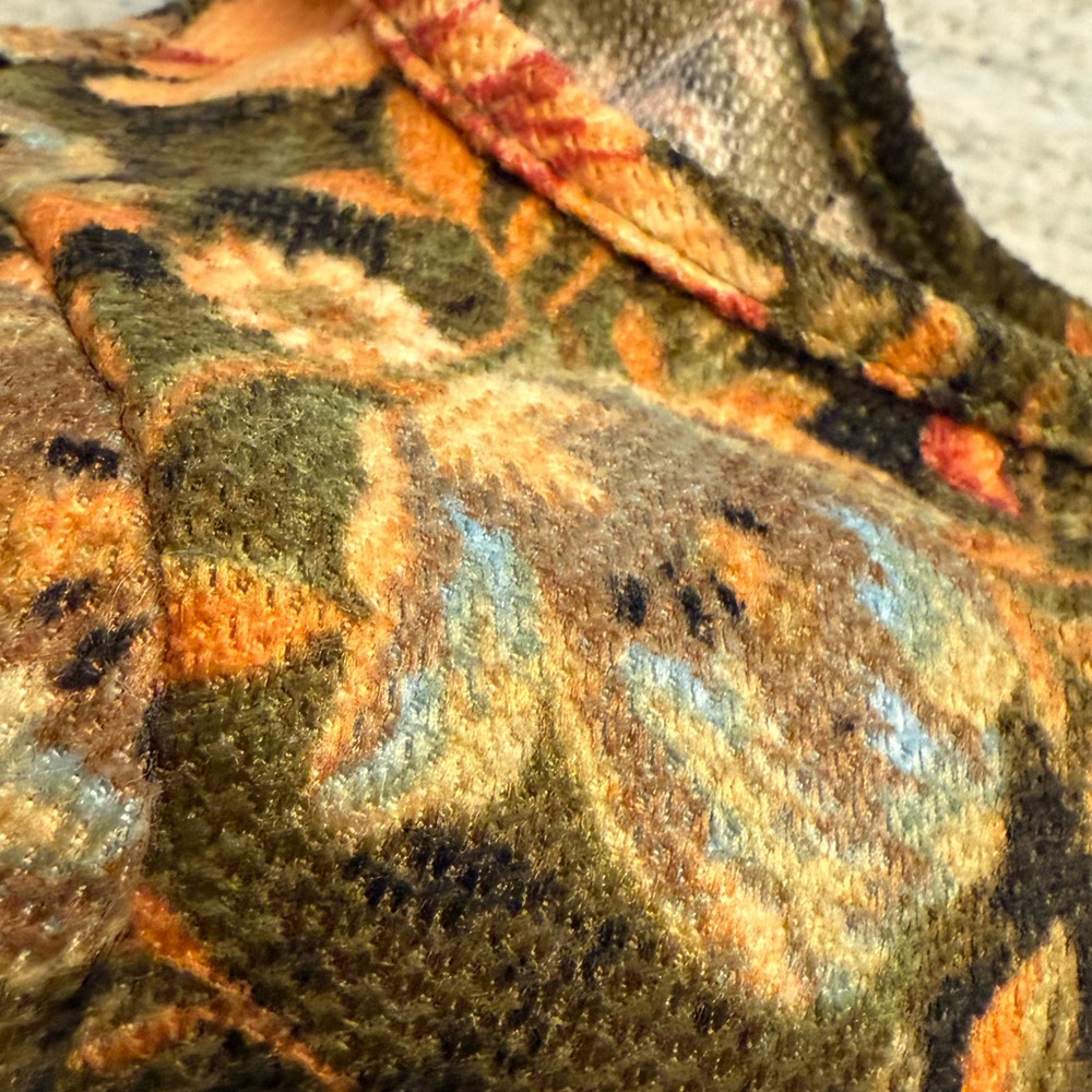 NWT cider fall brown color floral print front slit mini dress. 3XL - Picture 5 of 7